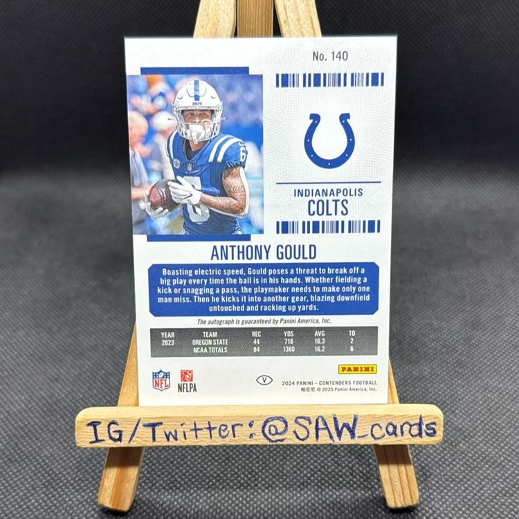 Anthony Gould 2024 Panini Contenders Variation Auto Indianapolis Colts
