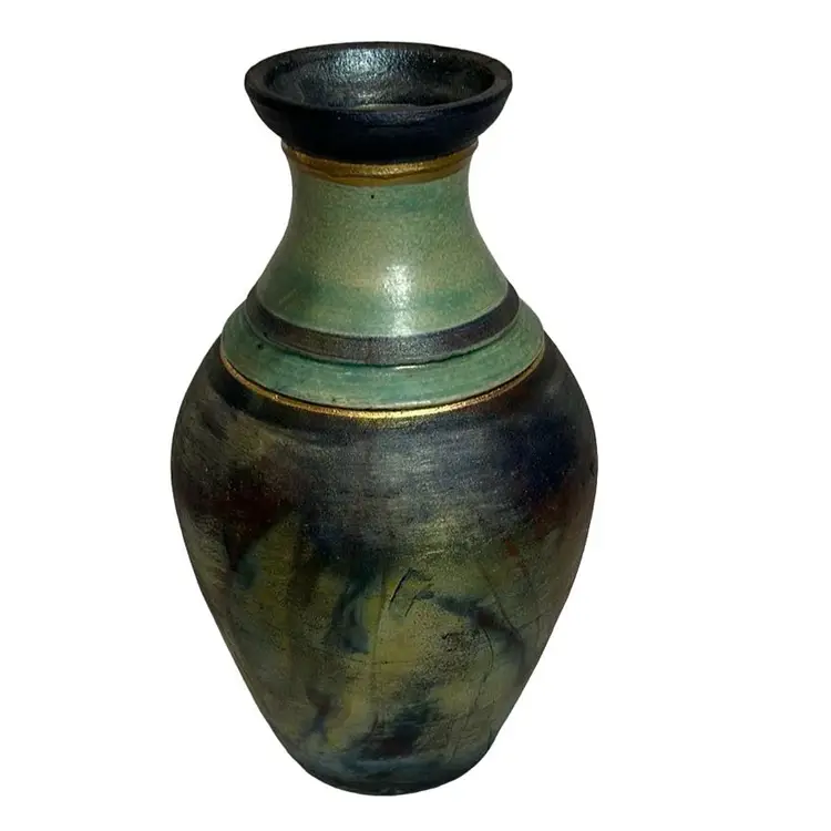 HAYES ?Brian? RAKU Studio Pottery Vase- * See Pics*