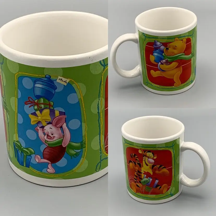 Disney Winnie the Pooh Tigger Piglet Christmas Mug Houston Harvest Coffee Tea