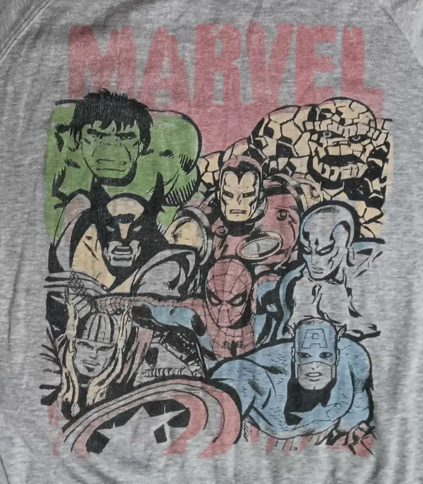 Marvel Comics Superheroes Sweatshirt Thor Wolverine The Thing Spider-Man Hulk