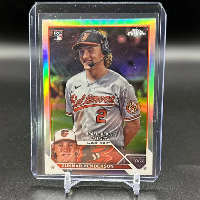 Gunnar Henderson 2023 Topps Chrome Update Rookie Debut Refractor Baltimore Orioles 