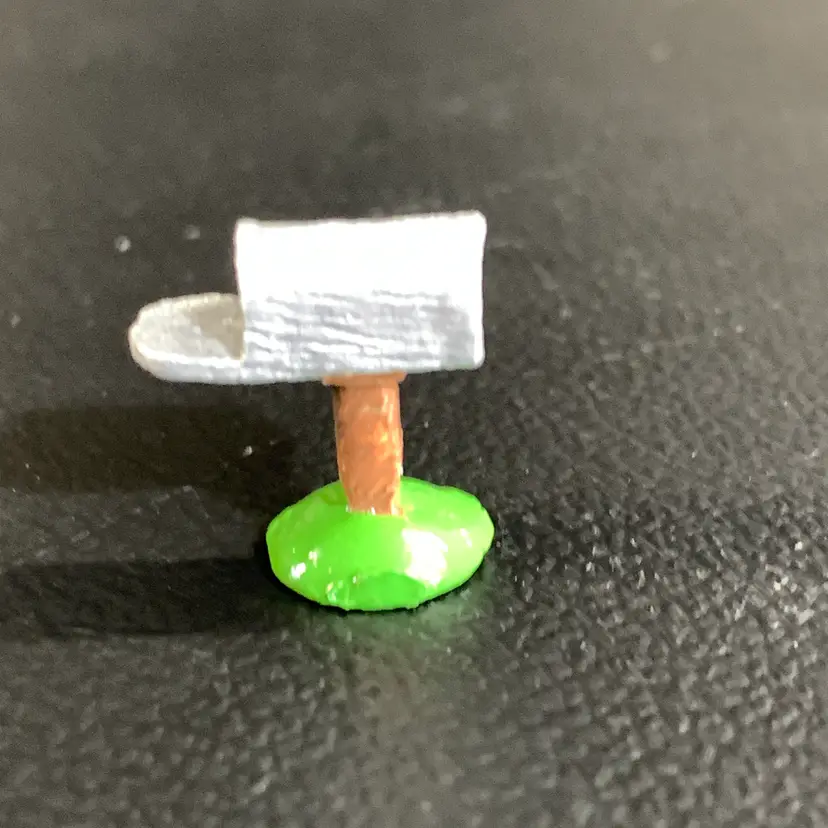 Tiny Metal Mail Box w/Flag Down #2