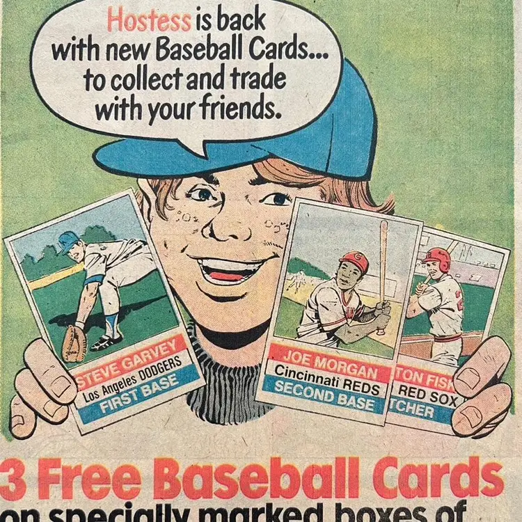 MLB Baseball Cards Hostess Twinkies Advertisement