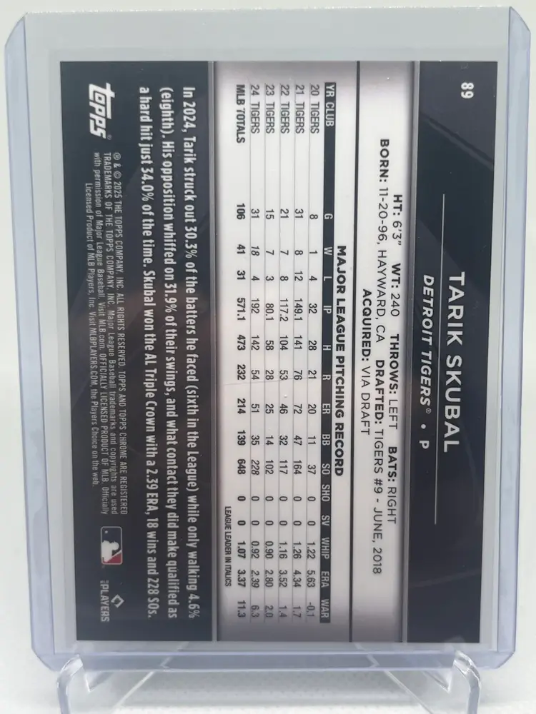 Tarik Skubal - Topps Chrome Black /150 Blue - Detroit Tigers