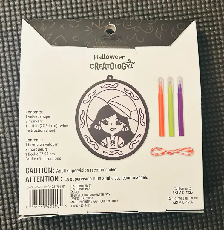 Creatology Halloween Velvet Poster Ornament Craft Kit NWT