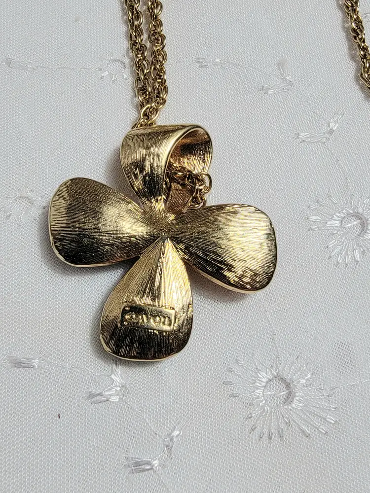 Vintage 1982 AVON Tourmaline Impressions Pendant Necklace