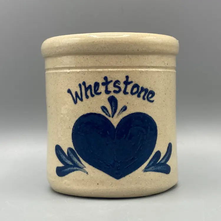 Vintage Whetstone Blue Heart Crock - 1997