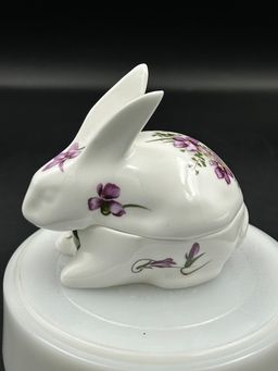 Hammersley Spode Victorian Violets  Rabbit Small Trinket Box Container