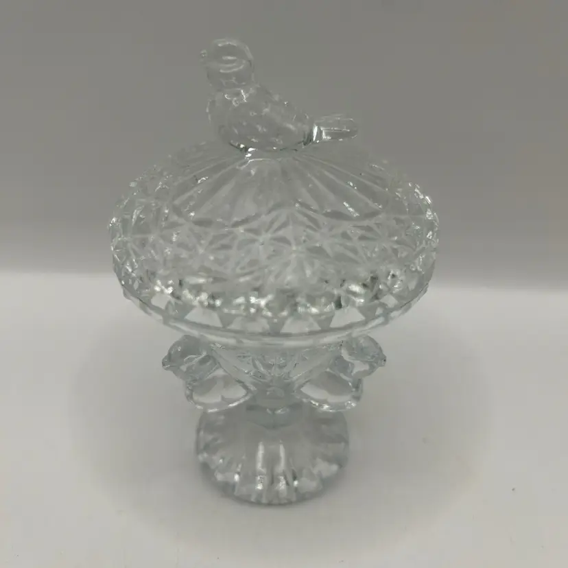 Hofbauer Byrdes Pedestal Glass Lidded Bird Bath