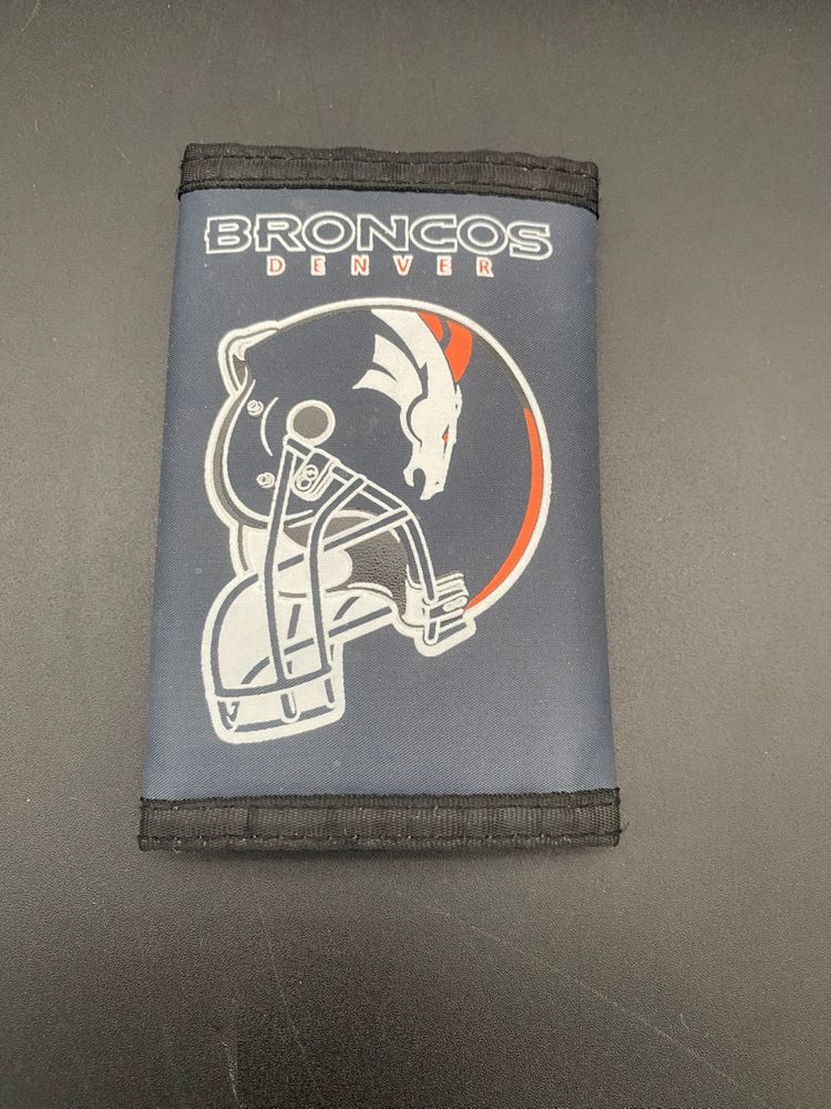 NFL Denver Broncos Navy Blue Nylon Tri-Fold Wallet