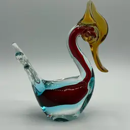 50% 0ff was $42 Jordan Imports Co. Murano Sommerso Art Glass Bird