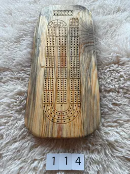 Live Edge Pine Cribbage Board -114