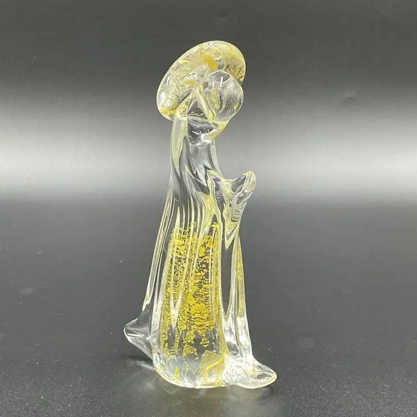 Art Glass Gold Madonna Angel Religious Holy Figurine Sculpture