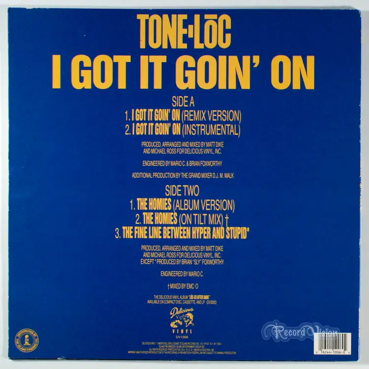 Tone-Loc - I Got It Goin' On (12" Single) (1989) Vinyl 12" Single • Rap Remix
