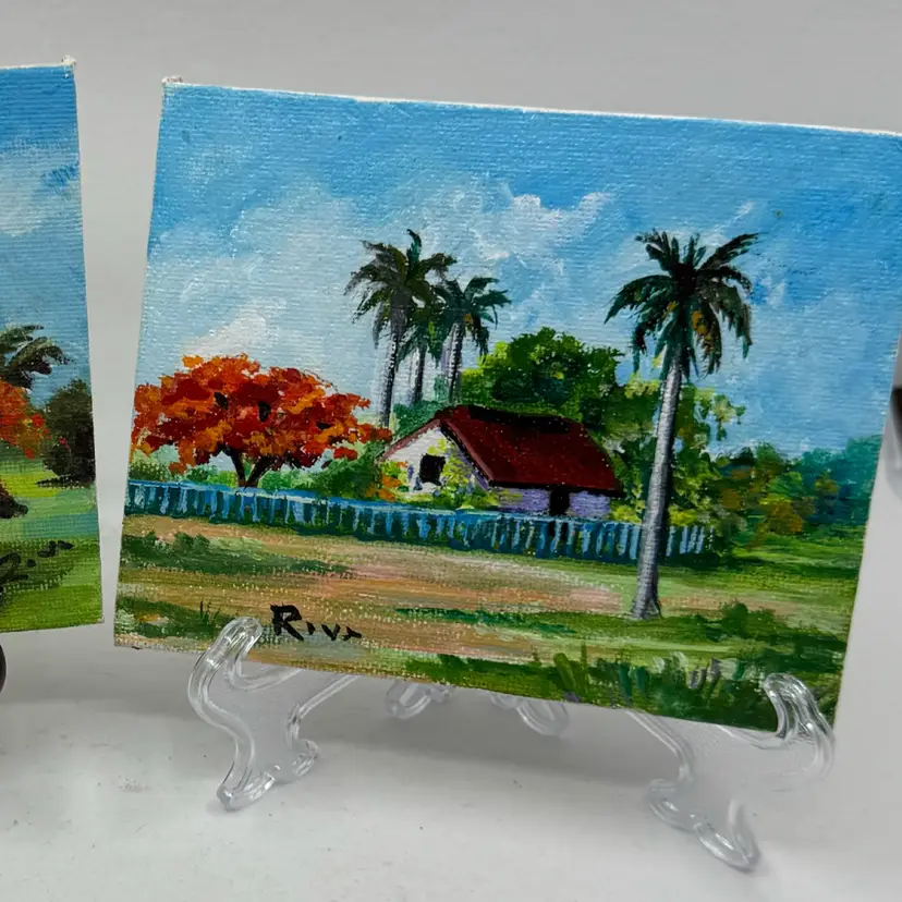 2 Paintings On Canvas By Riva, 4x5