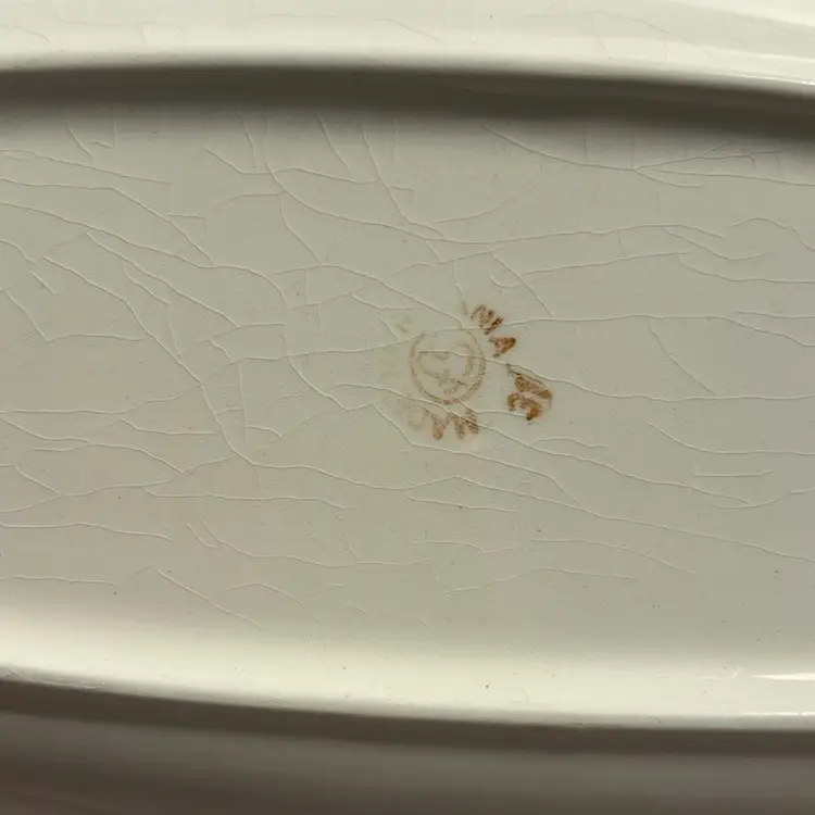 Ceramic Platter Made In Romania Floral VTG  1960’s Serving Piece