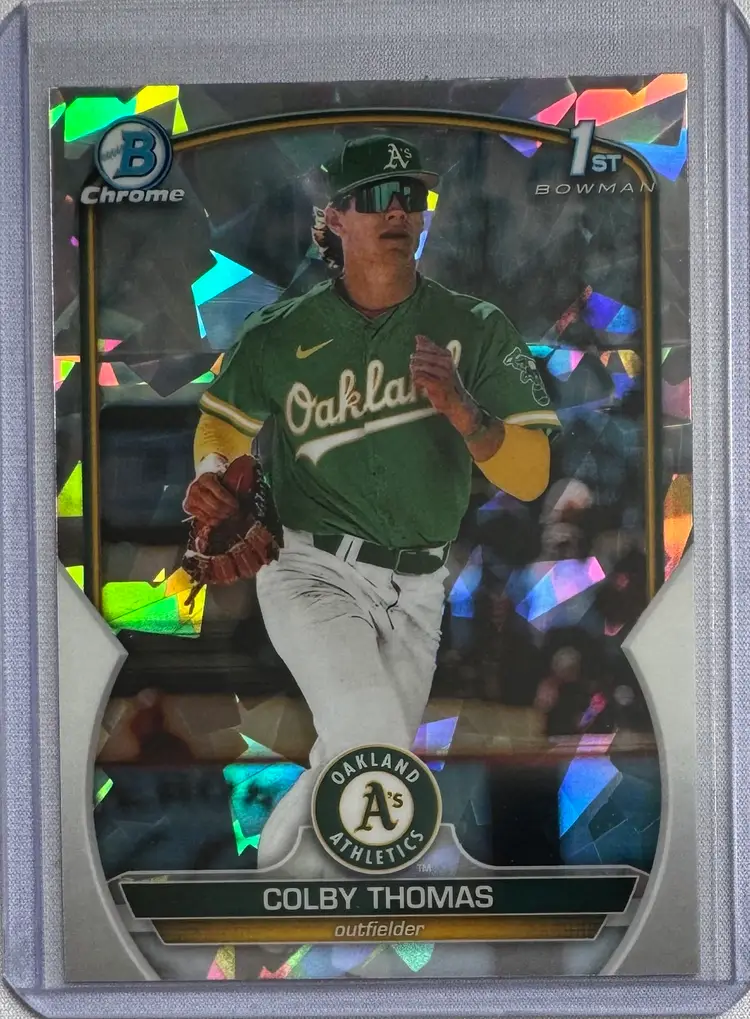 2023 Bowman Colby Thomas 1st Atomic Oakland Athletics