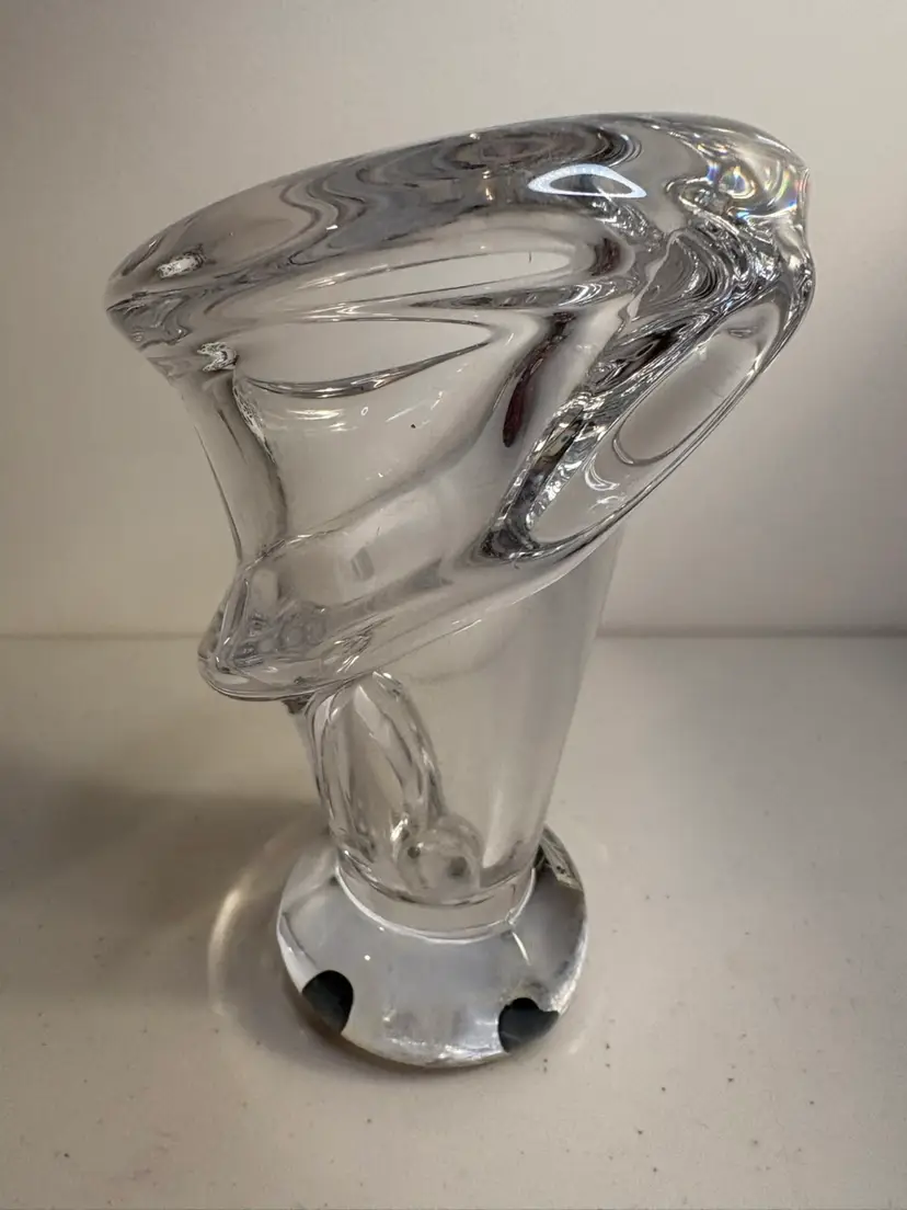 Cristalleries de Vannes-le-Châtel France Art Glass Crystal 7" Vase