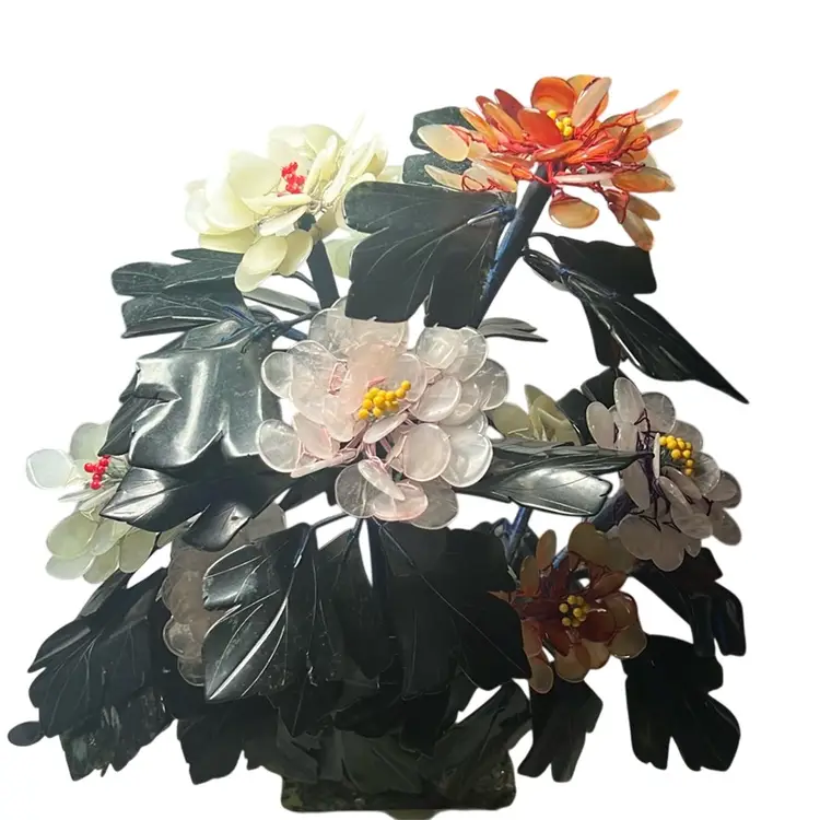 Beautiful, Big And Stunning Vintage Chinese Jade Stone Bonsai Tree.