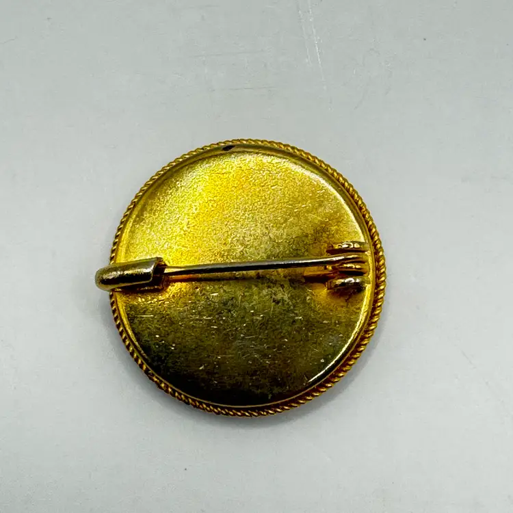 Vintage Italian Round Micro Mosaic Flower Brooch, Absolutely Beautiful, Measures 1”