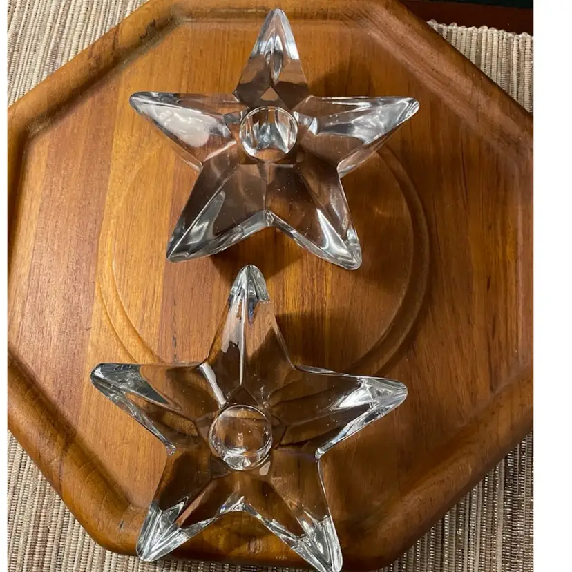 Glass Star Shaped Pillar Candle Holders