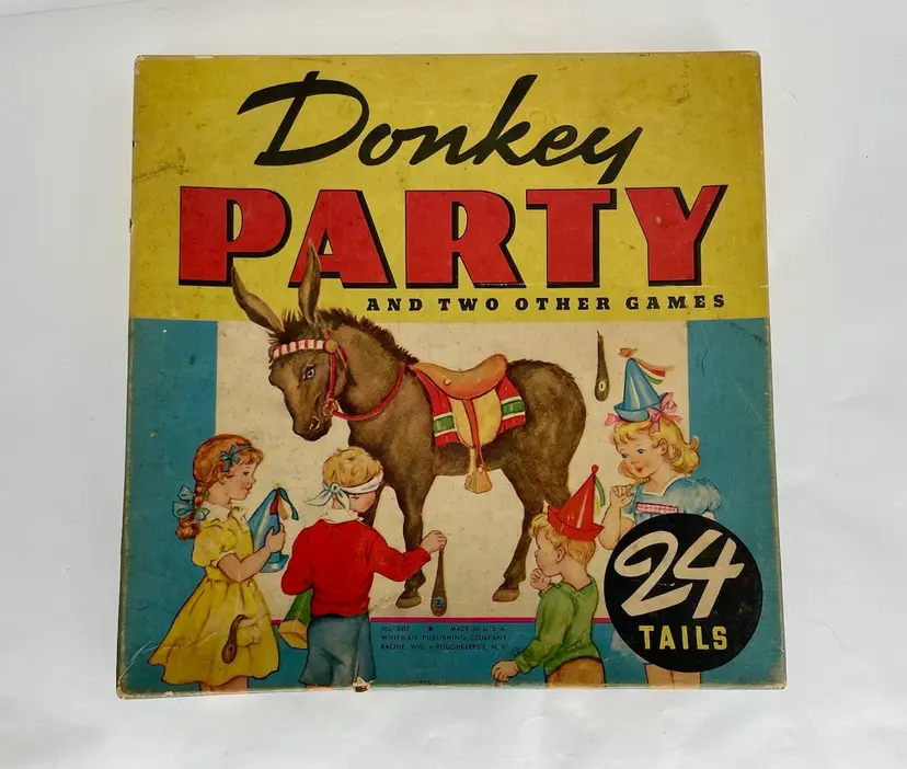 VTG 1941 Pin The Tail On The Donkey Party Game Whitman Publishing No. 3015