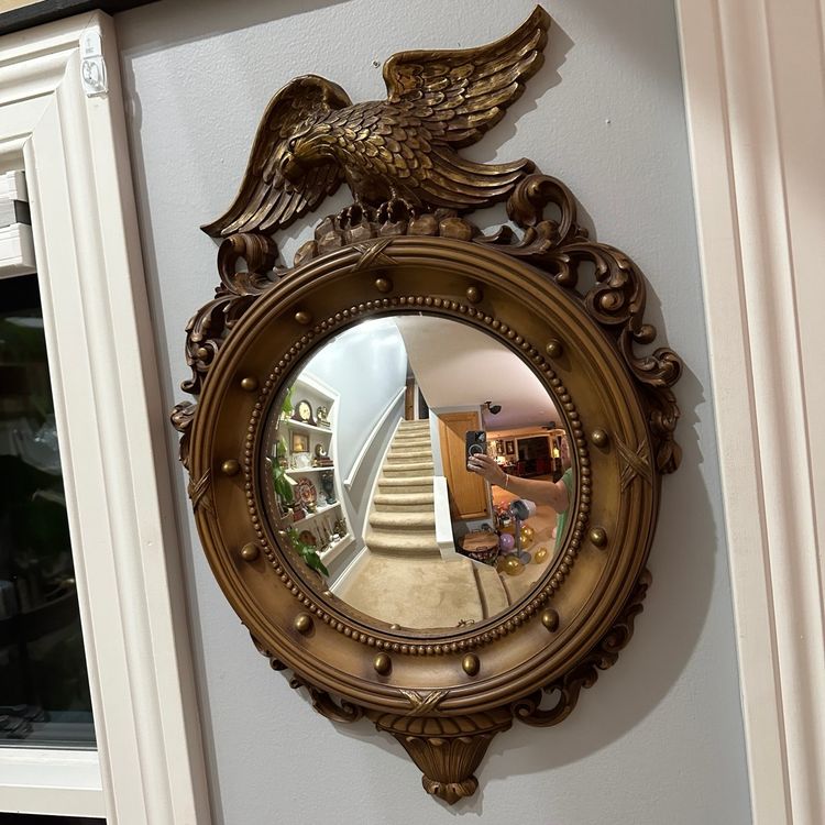Vintage Syroco Federal Eagle Convex Mirror