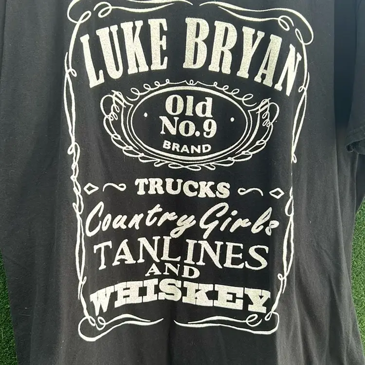 Luke Bryan Kicked The Dust Up Tour 2015 Black T-Shirt, Tour Cities Posted On Back