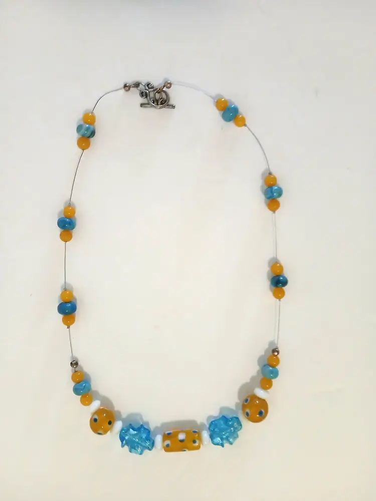 Lampwork & Stone Bead Handmade 20" Necklace