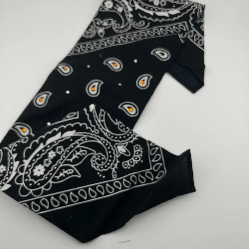 Black designed with gold and clear rhinestones Durag