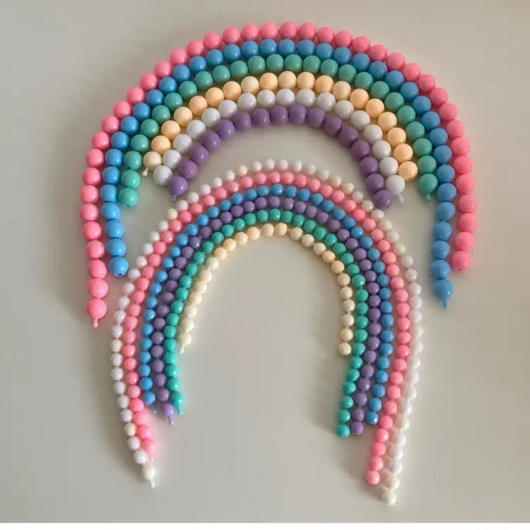 Large Lot Of 400 Vintage Pop Beads In Pastels - 2 Sizes