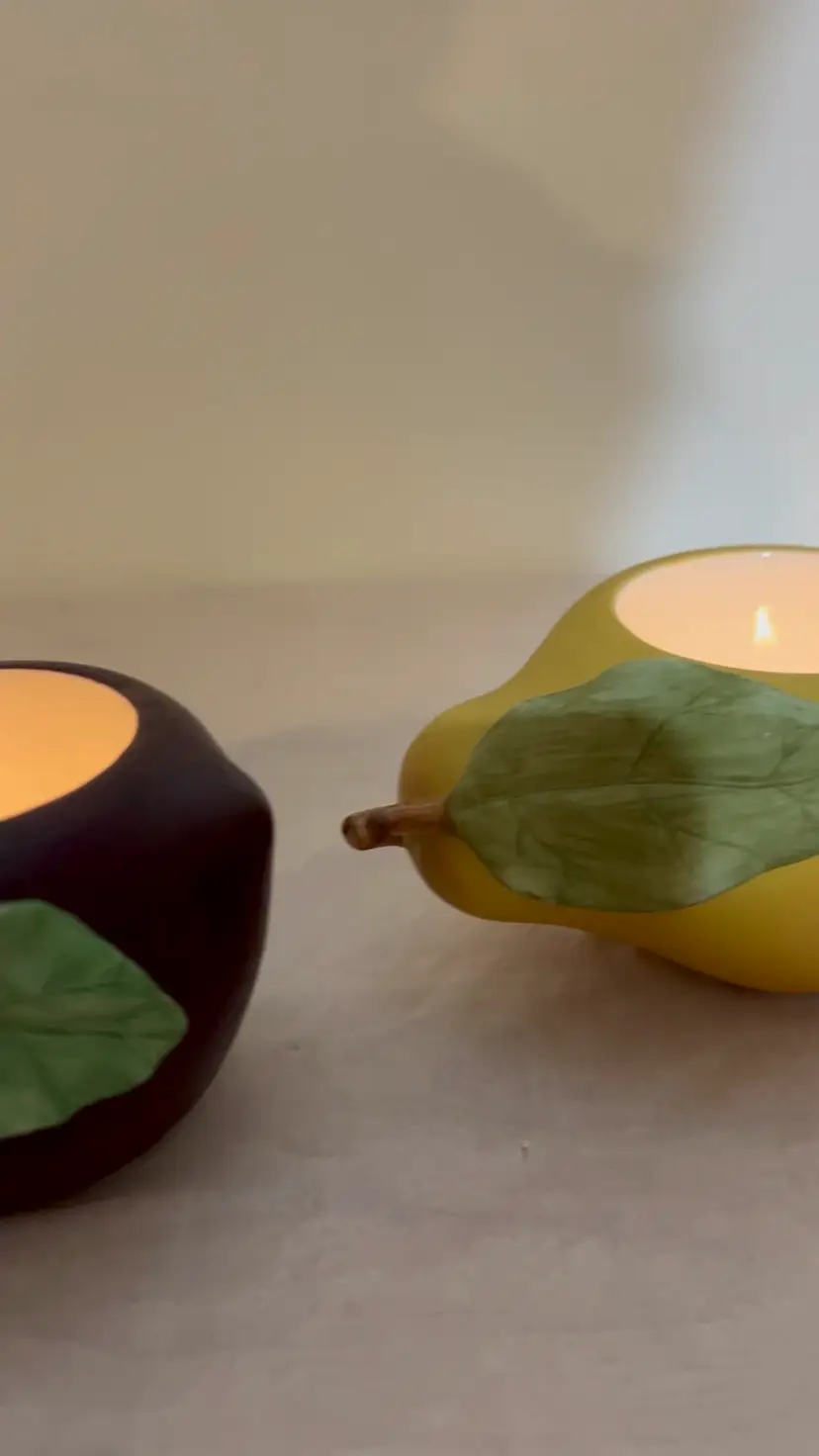 Whimsical Collection of Ceramic Fruit Salt & Pepper 
Shakers And Candleholders