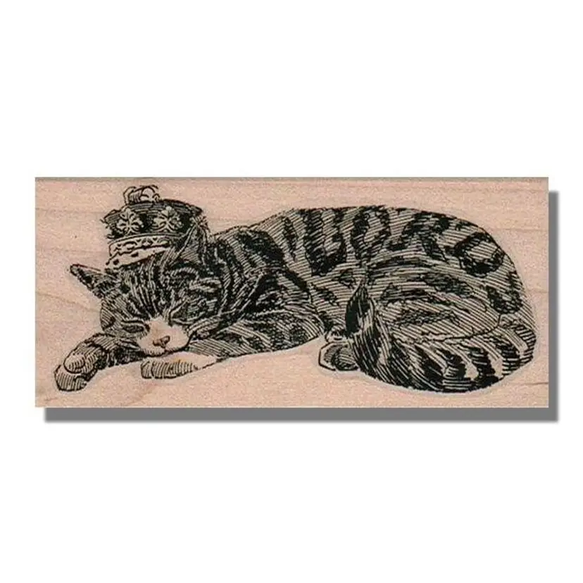 Cat Wearing Crown Rubber Stamp