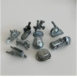 Vintage Original Monopoly Game Pieces 9 Piece