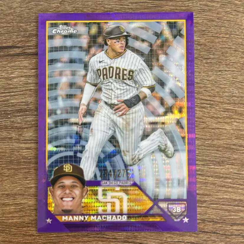Manny Machado
2023 Topps Chrome 
Purple Sonar /275
San Diego Padres