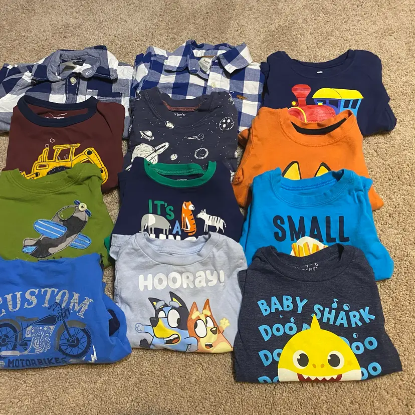 Boy's Size 24 Months Mixed Brand 12-Piece Bundle of Long Sleeve Shirts