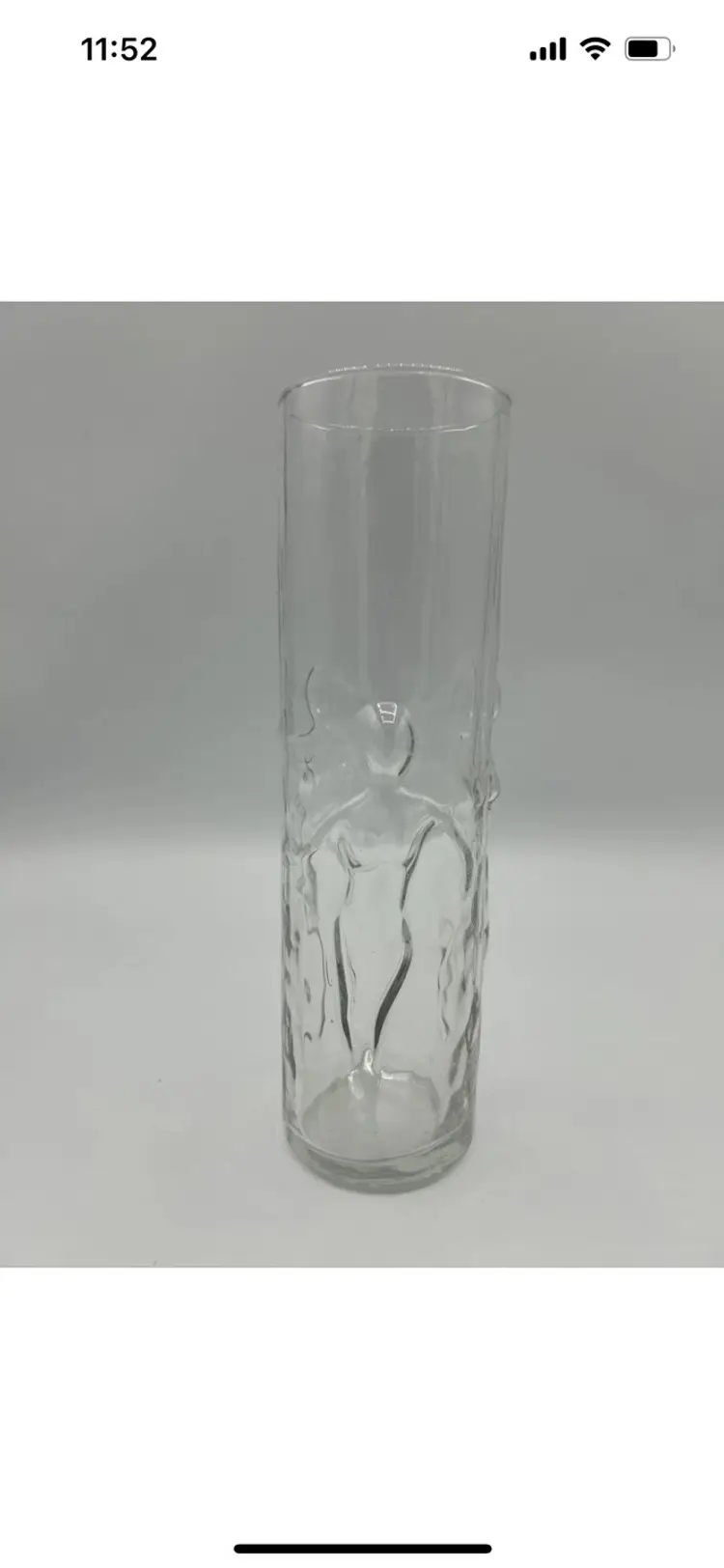 Vintage Libbey La Femme Embossed Nude Naked Lady 8 3/4 Tall Glass Tumbler /vase