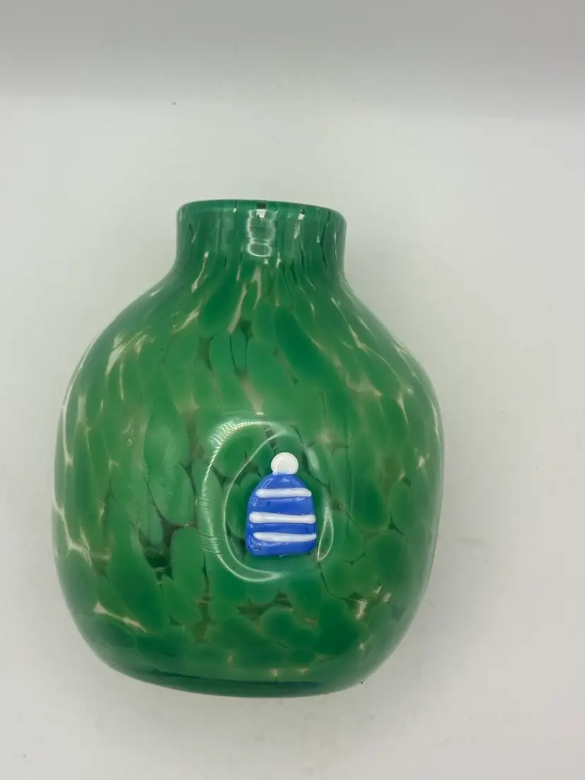 Fused Confetti Art Glass Vase By Anthropology 5”