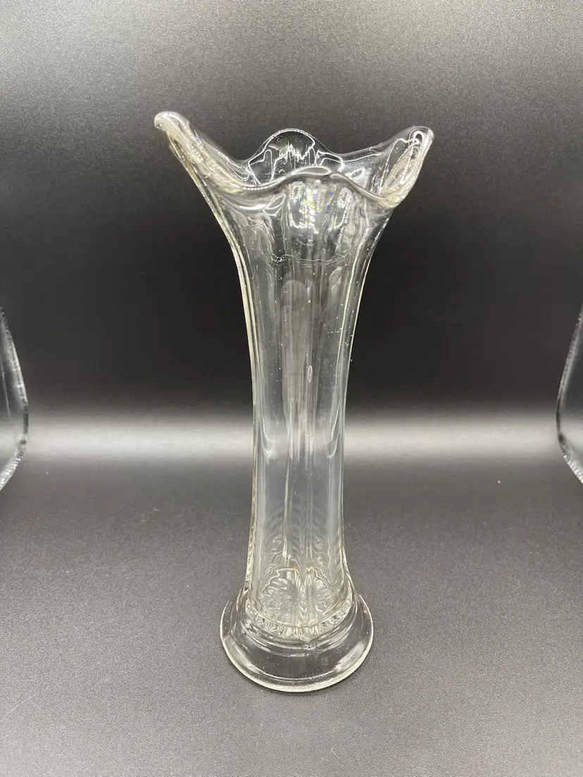Vintage Clear Swung Glass Vase