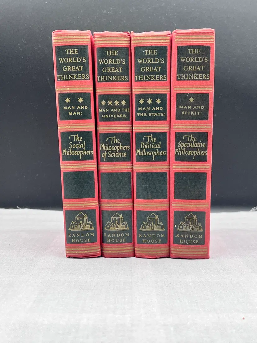 #1074B Vintage Set Of 4 Classic Literature Books On Philosophy From The Worlds Greatest Thinkers
Published By Random House In 1947