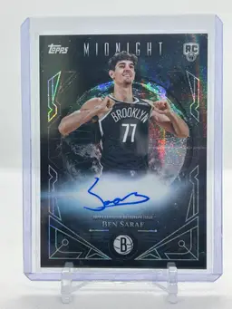 Ben Saraf 2025 Topps Midnight Rookie Auto Brooklyn Nets RC, AU