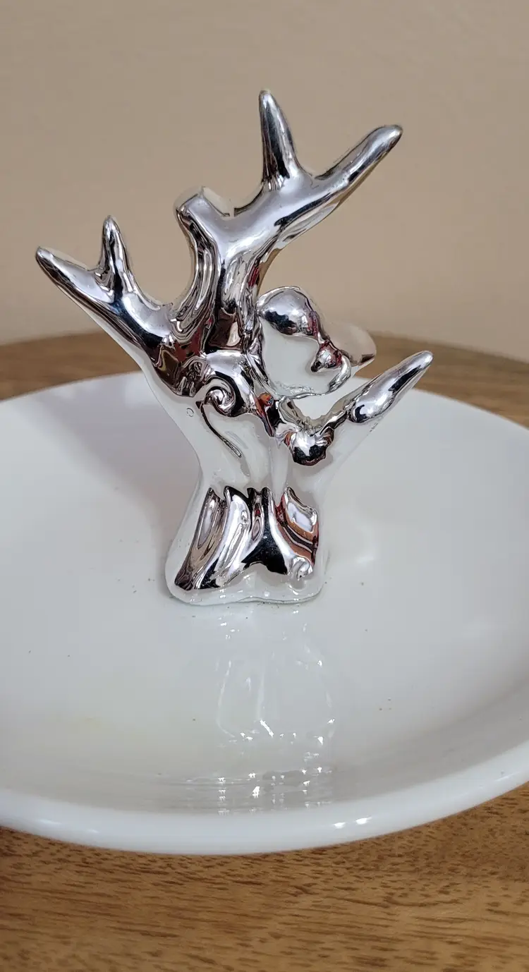 NEW Silver Bird On Tree Jewelry/ Trinket Dish