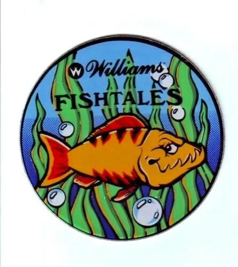 FishTales Pinball Promo Plastic Coaster Original 1992 NOS Swims Right Vintage Fish Tales