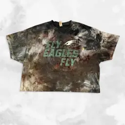 Philadelphia Eagles Fly Eagles Fly Cropped Tie Dyed T-shirt XL