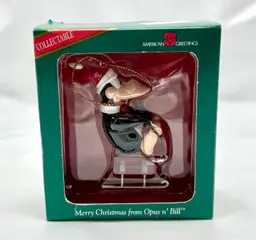 Carlton Cards 1996 Green box "Merry Christmas from Opus n' Bill" Ornament