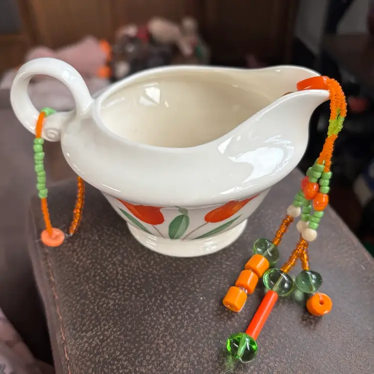 Vintage Handmade Wind Chime From Knowles Tulip Creamer