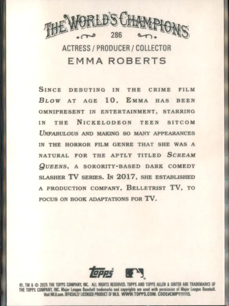 2025 Topps Allen & Ginter #286 Emma Roberts - (135) -