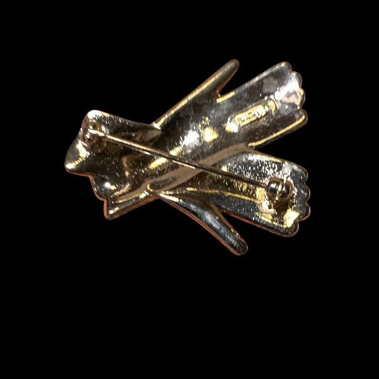 19. ✨ Vintage MONET Brooch Blue Rhinestones Gloves Gold Tone Pin