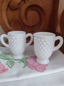 Fenton Hobnail Milk Glass Sugar and Creamer set