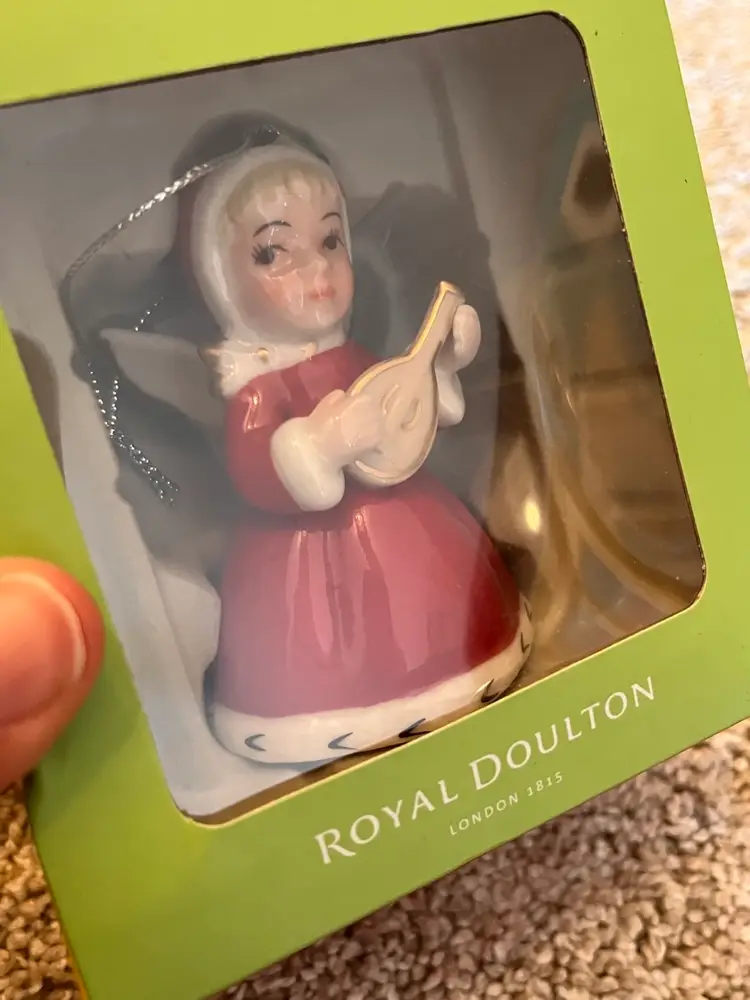 ROYAL DOULTON, ENGLAND NOSTALGIC CHRISTMAS ANGEL ORNAMENT